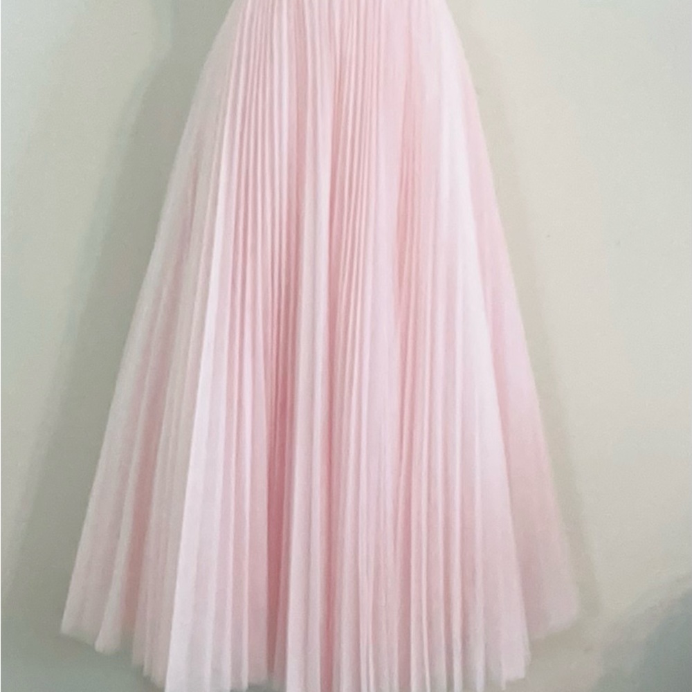 Anthropologie Hutch Pink Maxi Pleated A-Line Skirt